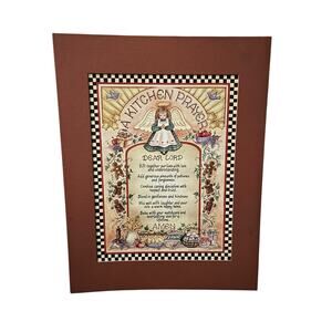 Home Interiors Frame Mat "Kitchen Prayer" Picture Angel 16x20 Margie Whittington